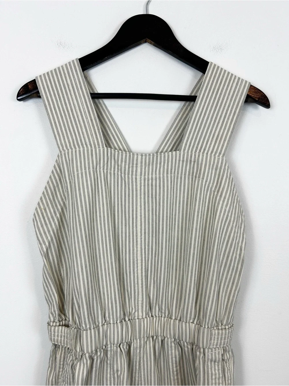 Everlane Fatigue Apron Jumpsuit Size 4 Cream / Grey